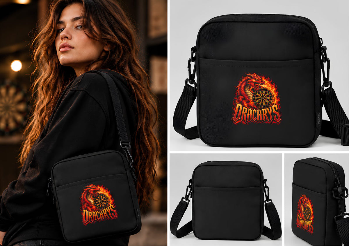 Bandolera de dardos Dracarys negra con el dragón en llamas