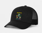 Gorra de dardos Rugdarts negra con rejilla trasera y el diseño de bebés con dardos en el frontal